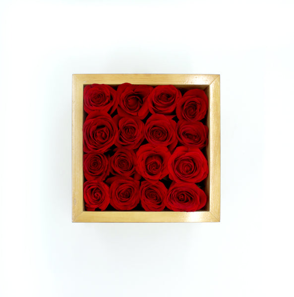 Caja Madera Rosas Rojas